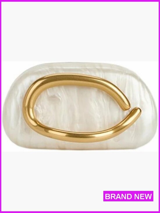 Handbags - Acrylic Clutch Box Metal Handle Evening Bag Trendy Shoulder Crossbody Purse